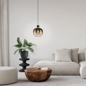 EGLO Oilella 1-Light Black To Brown Gradient Hanging Pendant Light