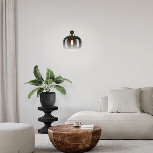 EGLO Oilella 1-Light Black To Grey Gradient Hanging Pendant Light