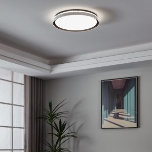 EGLO Seluci Black Steel & Plastic LED Tuneable White Ceiling Light