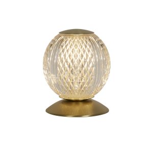 Allure Table Lamp, Satin Brass Metal & Clear Acrylic
