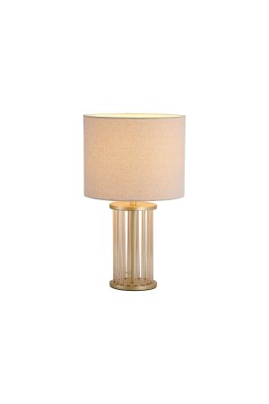 Swizzle 1Lt Table Lamp, Gold Metal and White Shade