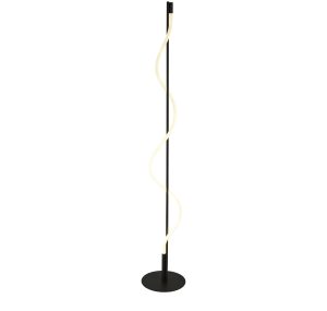 Serpent Floor Lamp - Black Metal & Opal Tube