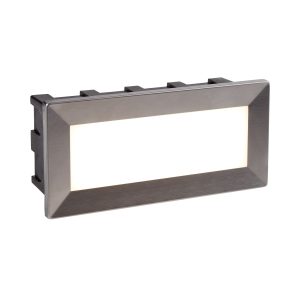 Ankle Outdoor Wall Light- Satin Silver Metal & Polycarbonate