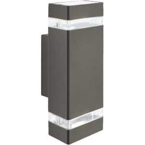 Sheffield Outdoor Wall Light - Grey Metal, Glass & Polycarb
