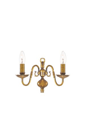 Flemish 2Lt Wall Light - Solid Brass Metal