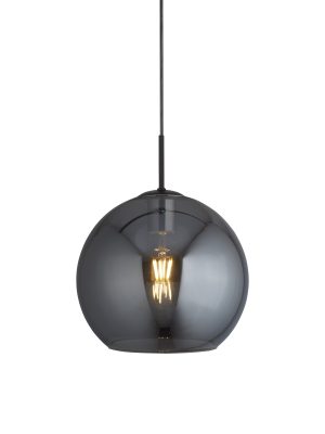 Amsterdam Pendant - Black Metal & Smoked Glass