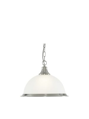 American Diner Pendant - Silver & Acid Glass