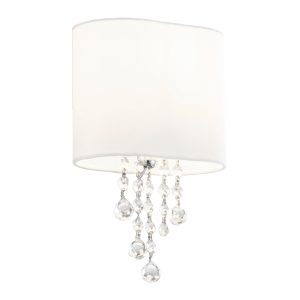 Nina Wall Light - Chrome, Crystal & Fabric Shade