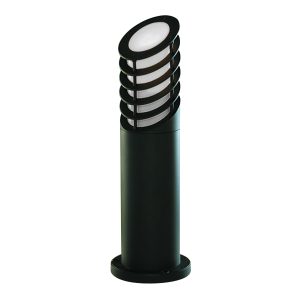 Bollards 450mm Outdoor Post - Black Aluminium & Glass, IP44