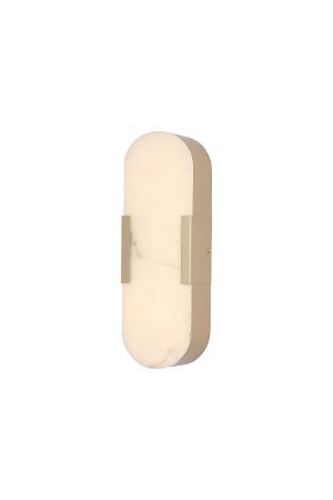 Opaline LED Wall Light, Matt Gold Metal with Marble Resin