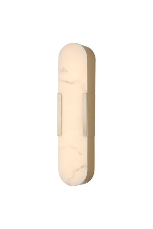 Opaline LED Wall Light, Matt Gold Metal with Marble Resin