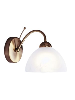 Milanese Wall Light - Antique Brass Metal & Alabaster Glass