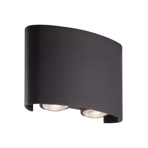 Shadows LED Outdoor Wall Light, Black Aluminum
