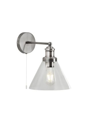 Pyramid Wall Light - Satin Silver & Glass Shades