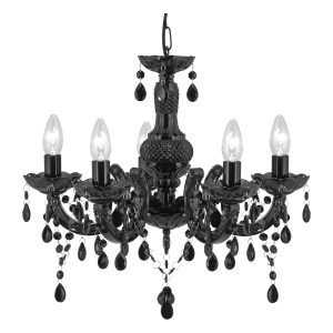 Marie Therese  5Lt Pendant - Black Glass & Acrylic