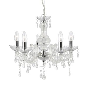 Marie Therese  5Lt Pendant - Clear Glass & Acrylic