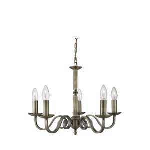 Richmond 5Lt Pendant - Antique Brass Metal
