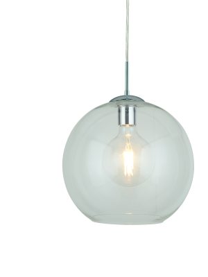 Balls Pendant - Chrome Metal & Clear Glass