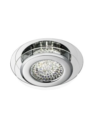 Vesta LED Flush - Chrome & Clear Crystal