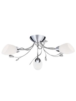 Gardenia 3Lt Flush - Polished Chrome & Glass
