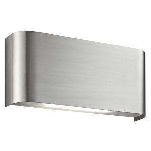 Match Box  2Lt Up/Down Wall Light - Satin Silver Metal