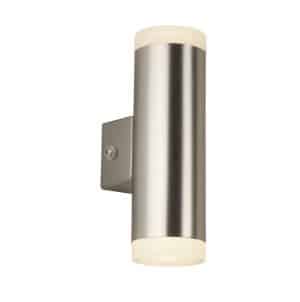 Metro Outdoor Wall Light - Satin Silver Metal & Glass