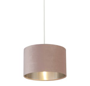 Drum Shade - Pink Velvet with Silver Inner Dia.28cm