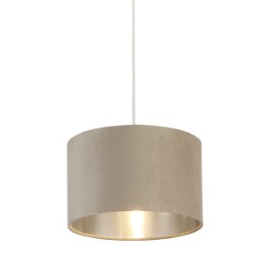 Drum Shade - Taupe Velvet with Silver Inner Dia.28cm