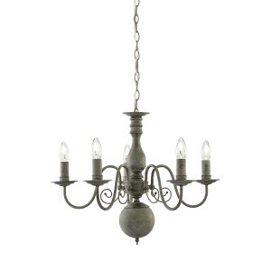 Greythorne 5Lt Pendant - Textured Grey Metal