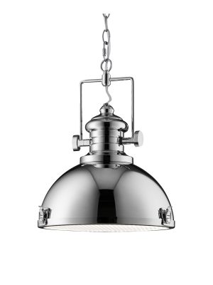 Louisiana Pendant - Chrome Metal & Clear Lens