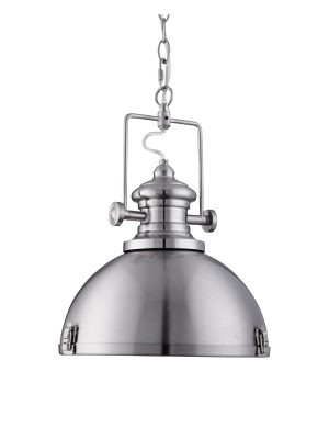Louisiana Pendant - Satin Silver Metal & Clear Lens