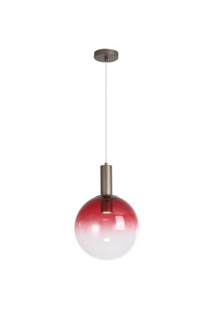 Ombre 1lt Pendant, Red Ombre Glass with Latte Metal