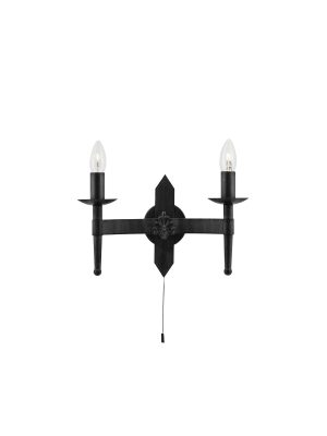Cartwheel II  2Lt Wall Light - Black Wrought Iron