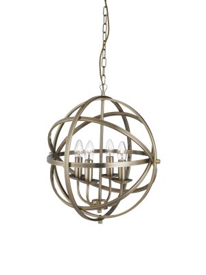 Orbit 4Lt Pendant - Antique Brass Metal