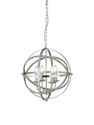 Orbit 4Lt Pendant - Satin Silver Metal