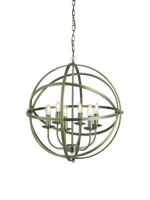Orbit 6Lt Pendant - Antique Brass Metal