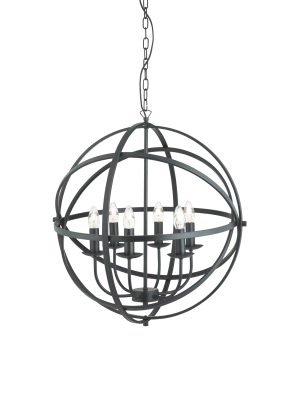 Orbit 6Lt Pendant - Black Metal