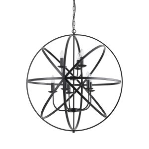 Orbit 8Lt Pendant, Matt Black Metal