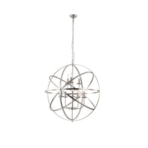 Orbit 8Lt Pendant, Satin Silver Metal