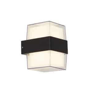 Pittsburgh Outdoor Wall Light - Black Metal & Opal