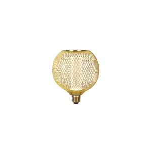 Wire Mesh Effect Globe Lamp - Gold Metal