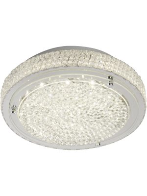 Florida  Flush - Chrome Metal & Clear Crystal