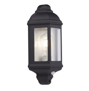 Maine Outdoor Wall Light - Black Metal & Clear Glass