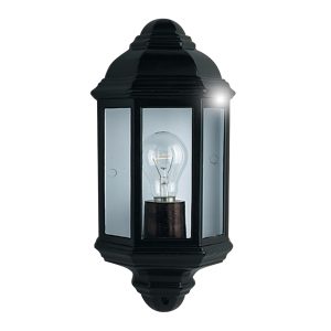 Maine Outdoor Wall Light - Black Metal & Clear Glass