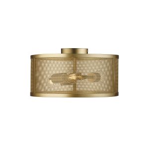 Fishnet 3Lt Flush - Matt Gold Metal & Mesh Shade
