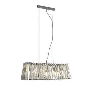 Tiara 4Lt Pendant - Chrome & Crystal