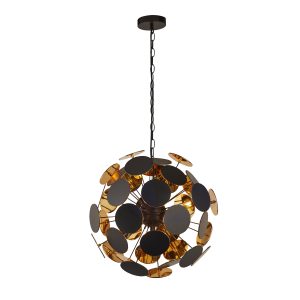 Discus 4Lt Pendant - Black Metal, Black & Gold PC Discs