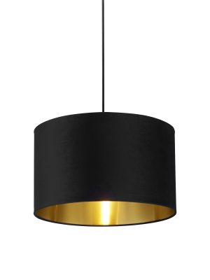 Drum Shade - Black Velvet with Gold Inner Dia.40cm