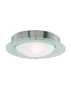 Belfast Flush  - Chrome Metal & Clear Acid Glass