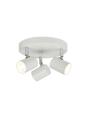 Rollo 3Lt Round Spotlight  - White Metal